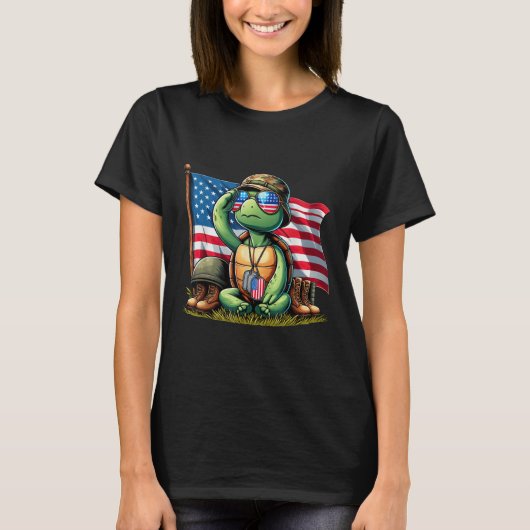 ソリュートタートアメリカンアメリカ国旗のメモリアルデー4th O Tシャツ (正面)