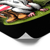 ソリュートポッサムアメリカン米国国旗のメモリアルデー4th O ポスター (角)