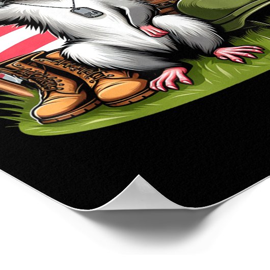 ソリュートポッサムアメリカン米国国旗のメモリアルデー4th O ポスター (角)