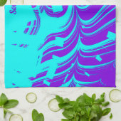 ソルカ~フロロシェード~3D~パープルアクア~ キッチンタオル (折り畳み)