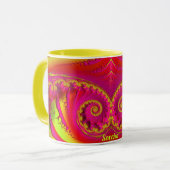 ソルカ~熱熱狂するい3Dフラクタル~ピンク赤黄色 マグカップ (正面左)