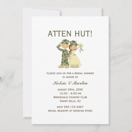 ソルジャーアンドブライドウェディングシャワー招待状 招待状 (正面)