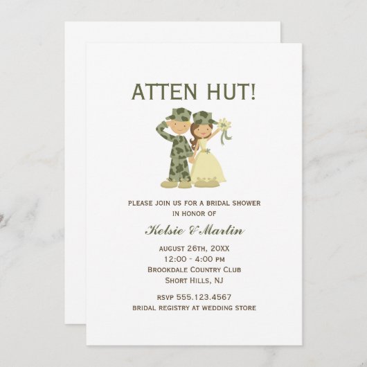 ソルジャーアンドブライドウェディングシャワー招待状 招待状 (正面/裏面)