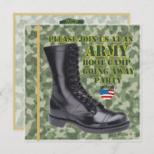 ソルジャーブートキャンプゴー遠くにパーティの招待状 招待状 (正面/裏面)
