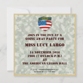 ソルジャーブートキャンプゴー遠くにパーティの招待状 招待状 (裏面)