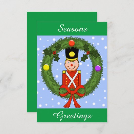 ソルジャーホリデーパーティー招待状（カスタマイズ可能） 招待状 (正面/裏面)