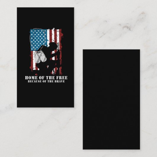 ソルジャー誇りを持った退役軍人デーアメリカ国旗 名刺 (正面/裏面)