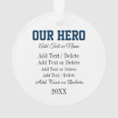 ソルジャー・アンド・アメリカ国旗 – 感謝 オーナメント (裏面)