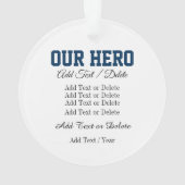 ソルジャー・アンド・アメリカ国旗 – 感謝 オーナメント (裏面)