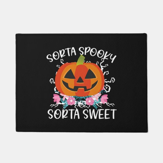 ソルタスイートソルタハロウィン不気味パンプキンウォメンズ ドアマット (正面)