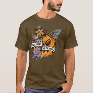ソルタスイートソルタ不気味こうもりウィングパンプキンフローラH Tシャツ