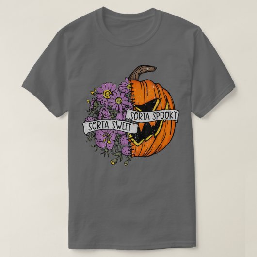 ソルタスウィートソルタハ不気味ロおもしろいゲンパンプキン Tシャツ (デザイン正面)