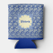 ソルタパーソナライズされたブルーカリコ 缶クーラー (正面)