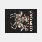 ソルタメリーソルタ怖いクリスマスおもしろいラクーン里 フリースブランケット (正面(横))