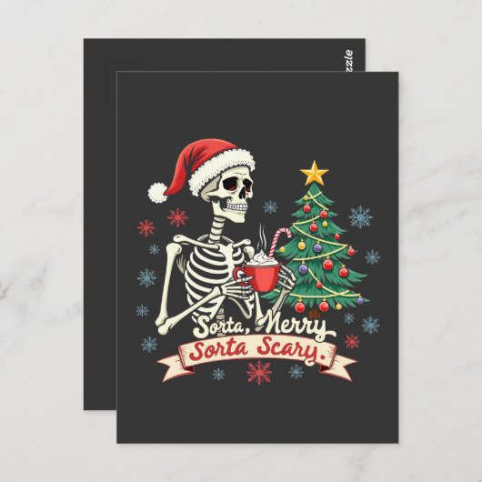 ソルタメリーソルタ怖い不気味骨格クリスマス ポストカード (正面/裏面)