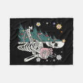 ソルタ怖いメリーソルタのクリスマススケルトンの木サ フリースブランケット (正面(横))