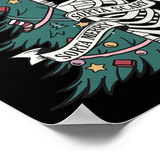 ソルタ怖いメリーソルタのクリスマススケルトンの木サ ポスター (角)