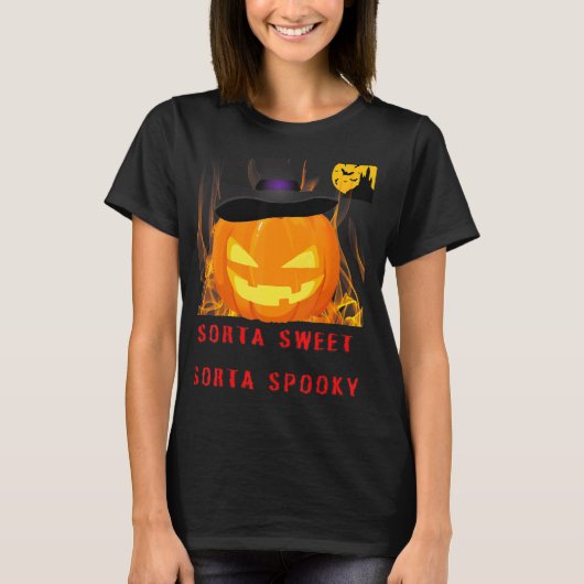 ソルタ甘いソルタ不気味なハロウィーン Tシャツ (正面)