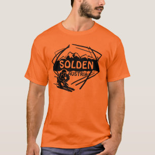 ソルデンオーストリアの男オレンジスキーアートティー Tシャツ