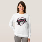 ソルデンオーストリアレディースピンクスキーアートフード付きスウェットシャツ Tシャツ (正面フル)