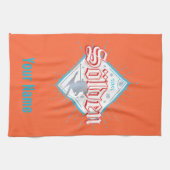 ソルデンチロルレトロスキーヤーヴィンテージスキーホリデー キッチンタオル (横)