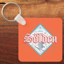 ソルデンチロルレトロスキーヤーヴィンテージスキーホリデー キーホルダー