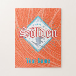 ソルデンチロルレトロスキーヤーヴィンテージスキーホリデー ジグソーパズル