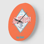 ソルデンチロルレトロスキーヤーヴィンテージスキーホリデー ラージ壁時計 (傾斜)