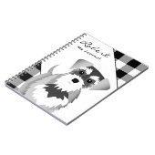 ソルトアンドペッパーシュナウザータータンチェックプライド ノートブック (左側)