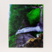 ソルトクリーク滝オレゴン。クリスマスの挨拶 ジグソーパズル (縦)