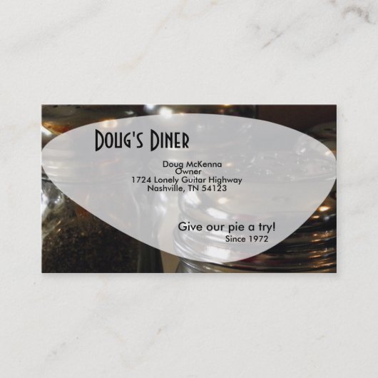 ソルトシェーカーおもしろいダイナーレストラン名刺 名刺 (正面)