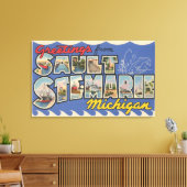 ソルトステ。マリーミシガン州 – ラージレター キャンバスプリント (インサイチュ (リビング))