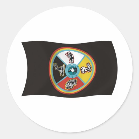 ソルトステ。マリー族国旗のステッカー ラウンドシール (正面)