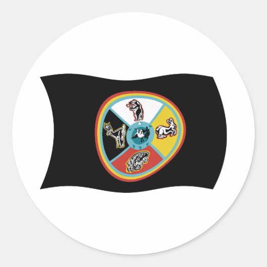 ソルトステ。マリー族国旗のステッカー ラウンドシール (正面)