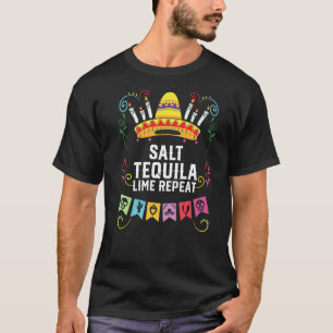 ソルトテキーラライムリプレイアルコールテキラドリンカー Tシャツ