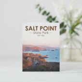 ソルトポイント州パークカリフォルニアウォーターカラー ポストカード (スタンド正面)