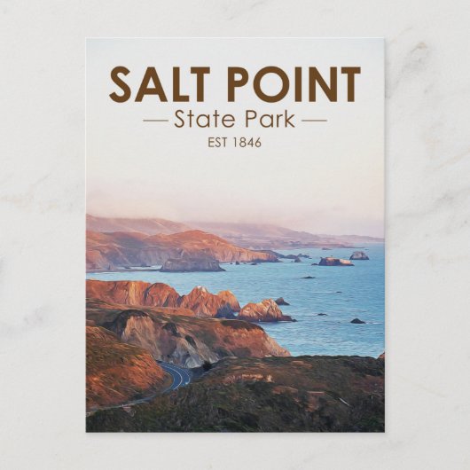ソルトポイント州パークカリフォルニアウォーターカラー ポストカード (正面)