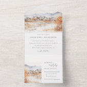 ソルトミニマルレイクシティユタウォーター結婚カラー オールインワン招待状 (内側)