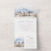 ソルトミニマルレイクシティユタウォーター結婚カラー オールインワン招待状 (内側)