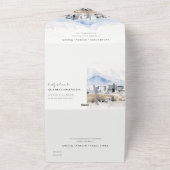 ソルトミニマルレイクシティユタウォーター結婚カラー オールインワン招待状 (外側)