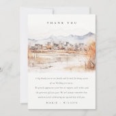 ソルトミニマルレイクシティユタウォーター結婚カラー サンキューカード (正面)