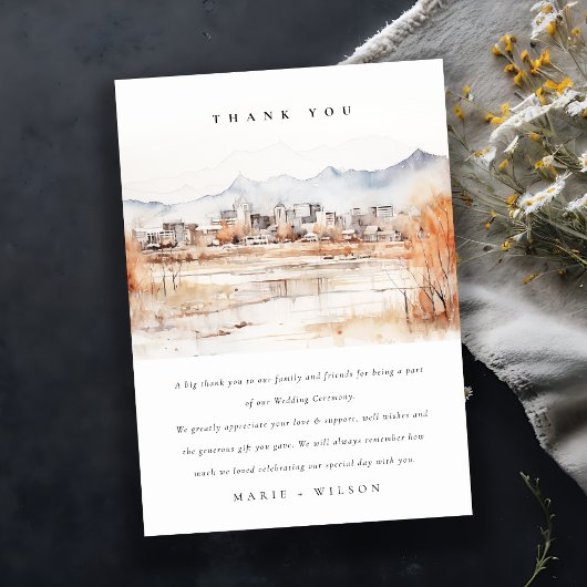 ソルトミニマルレイクシティユタウォーター結婚カラー サンキューカード