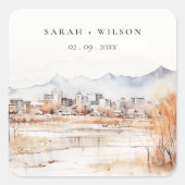 ソルトミニマルレイクシティユタウォーター結婚カラー スクエアシール (正面)