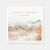 ソルトミニマルレイクシティユタウォーター結婚カラー スタンダードカクテルナプキン (正面)