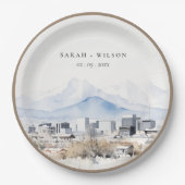 ソルトミニマルレイクシティユタウォーター結婚カラー ペーパープレート (正面)