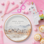 ソルトミニマルレイクシティユタウォーター結婚カラー ペーパープレート (パーティー)