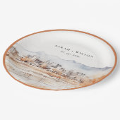 ソルトミニマルレイクシティユタウォーター結婚カラー ペーパープレート (アングル)