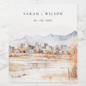 ソルトミニマルレイクシティユタウォーター結婚カラー ワインラベル (シングルラベル)