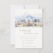 ソルトミニマルレイクシティユタウォーター結婚カラー 出欠カード (正面)