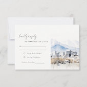 ソルトミニマルレイクシティユタウォーター結婚カラー 出欠カード (正面)